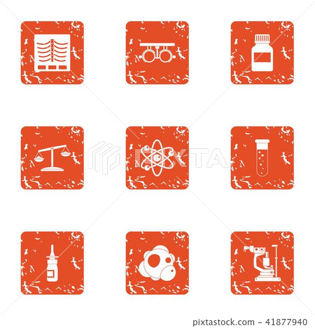 Skin treatment icons set, grunge style 41877940