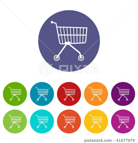 Small trolley icons set vector color Small trolley icons set vector color 41877979