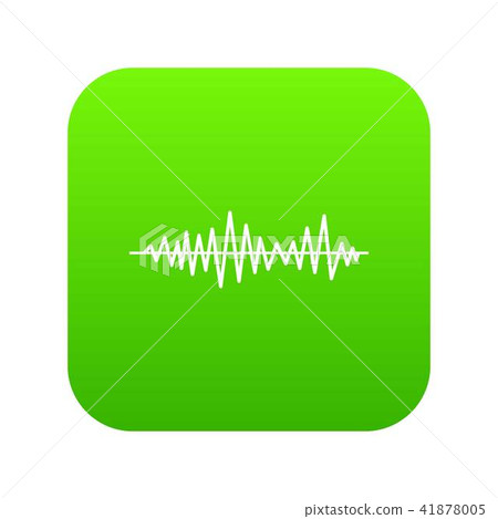 Music sound waves icon digital green 41878005