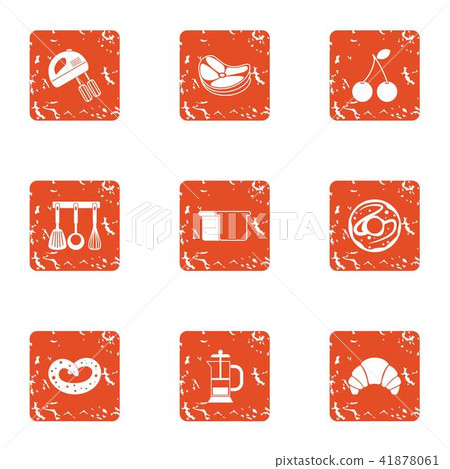 Batter icons set, grunge style - Stock Illustration [41878061] - PIXTA