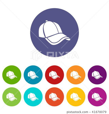 Cap icons set vector color Cap icons set vector color 41878079