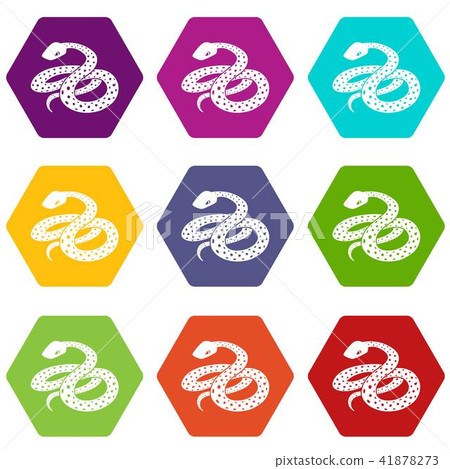 Mexican kingsnake icons set 9 vector Mexican kingsnake icons set 9 vector 41878273
