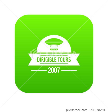 Retro dirigible icon green vector Retro dirigible icon green vector 41878291