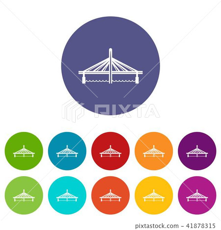 Millau viaduct bridge icons set vector color 41878315