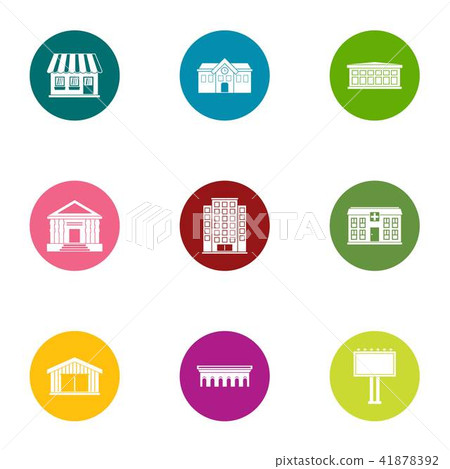 Raising icons set, flat style - Stock Illustration [41878392] - PIXTA