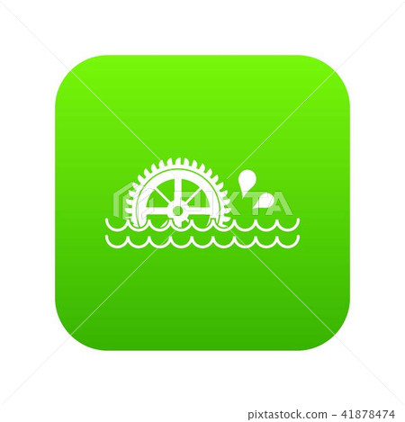 Waterwheel icon digital green Waterwheel icon digital green 41878474