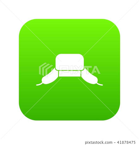 Hat with ear flaps icon digital green 41878475