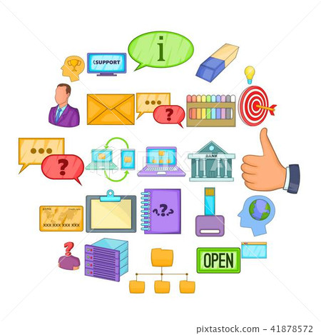 Creative advertising icons set, cartoon style 41878572