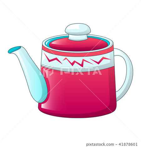 Red tea pot icon, cartoon style Red tea pot icon, cartoon style 41878601