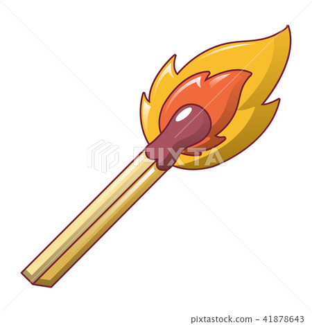 Burning match stick icon, cartoon style Burning match stick icon, cartoon style 41878643