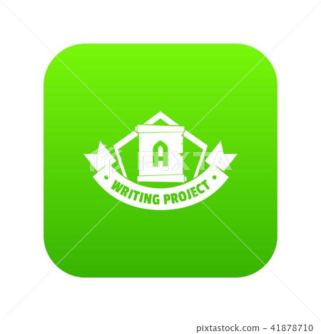 Writing project icon green vector 41878710
