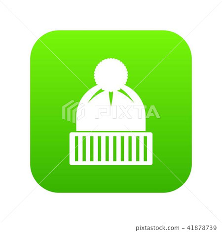Knitted hat icon digital green 41878739