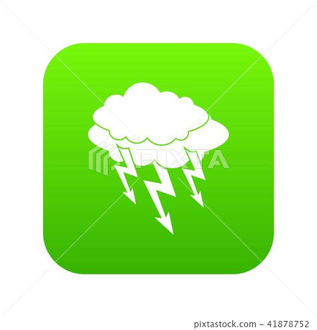 Lightning bolt icon digital green 41878752