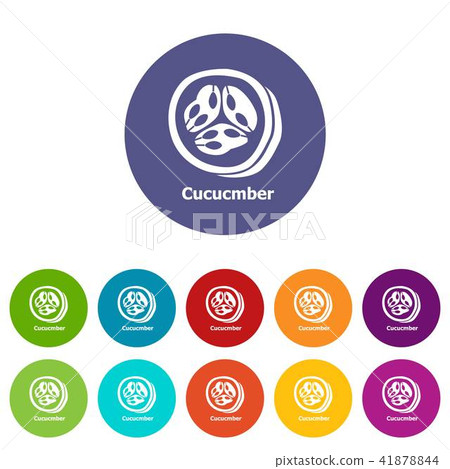 Cucumber icons set vector color 41878844