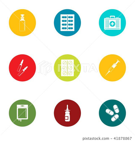 Therapeutic icons set, flat style 41878867