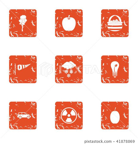 Bioengineering icons set, grunge style 41878869