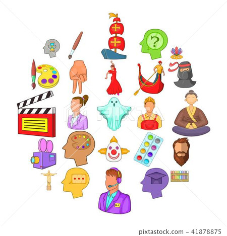 Actors icons set, cartoon style 41878875