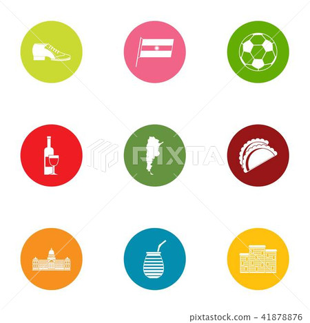 Euro manner icons set, flat style 41878876