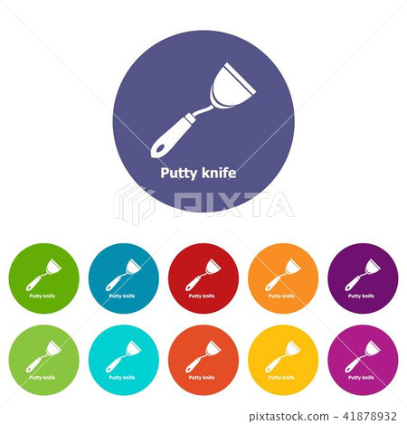 Putty knife icons set vector color 41878932