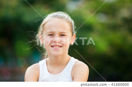 Portrait of happy girl outdoors Portrait of happy girl outdoors 41880600