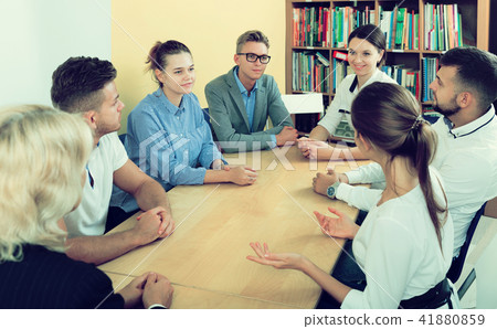 Students studying in classroom Students studying in classroom 41880859
