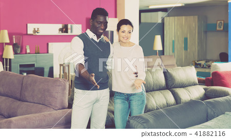 African man with his wife are choosing furniture 41882116