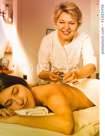 Young woman having massage 41885456