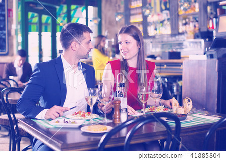 Couple is celebrating of day dating for dinner 41885804