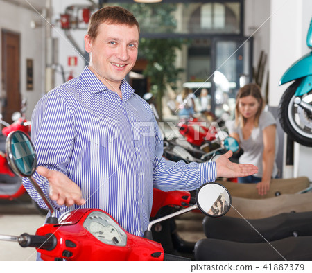 Portrait of male who is standing smile Portrait of male who is standing smile 41887379