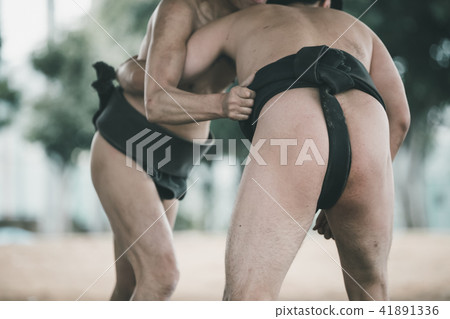 相撲 相撲選手的纏腰帶 研修 41891336