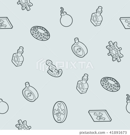 Piracy outline isometric pattern Piracy outline isometric pattern 41891673