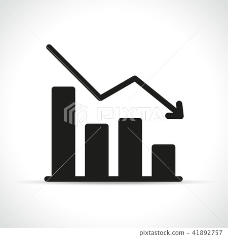 decrease graph on white background - Stock Illustration [41892757] - PIXTA