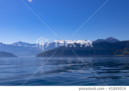 Blue sky and Alps seen from Lake Lucerne in Switzerland 41893014