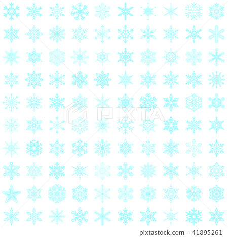 Snow Crystal 100 pieces set-03 ■ Material · Snowflake · Blue 41895261