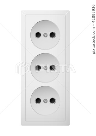 Triple electrical socket Type C. Receptacle from Europe. 41895936