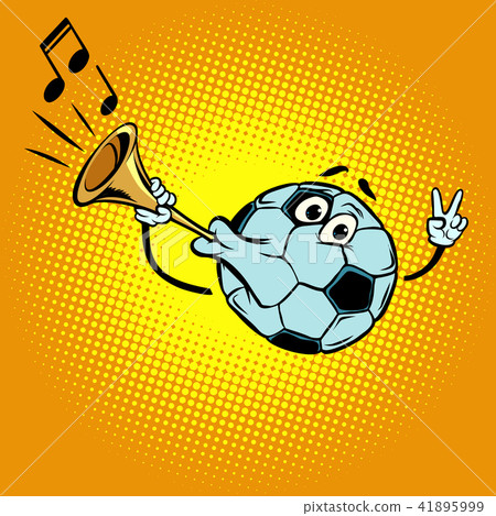 Fan horn, loud sound. Character soccer ball football Fan horn, loud sound. Character soccer ball football 41895999