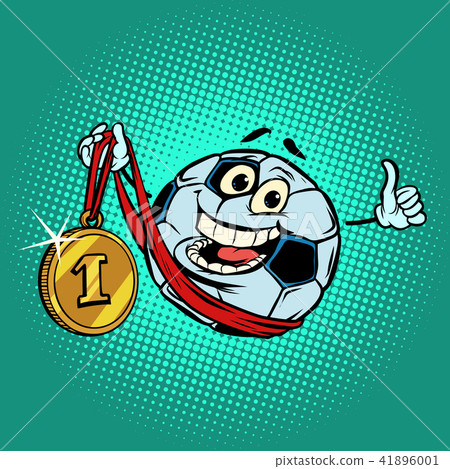 Winner first place gold medal. Character soccer ball football Winner first place gold medal. Character soccer ball football 41896001