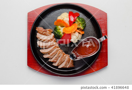 fried duck with vegetables and sauce fried duck with vegetables and sauce 41896648