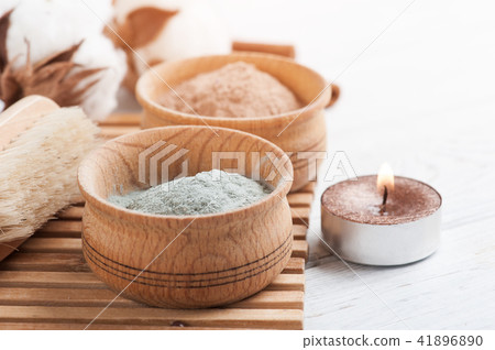 Red and blue cosmetic moroccan clay 41896890