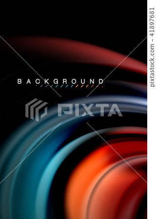 Fluid liquid colors design, colorful marble or plastic wavy texture background, glowing multicolored 41897681