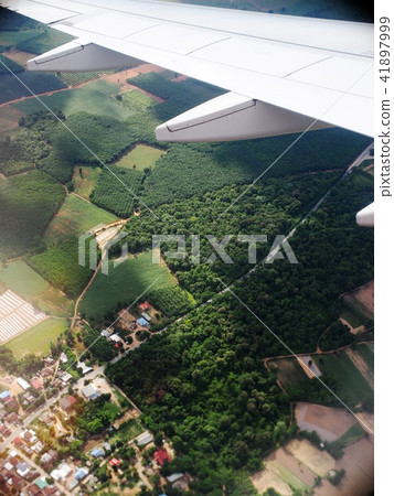 crop view of a white silver metallic airplane wing crop view of a white silver metallic airplane wing 41897999