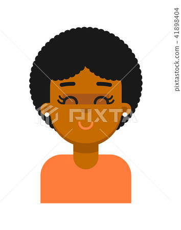 Satisfied facial expression of black girl avatar 41898404