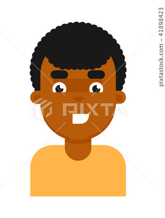Happy facial expression of black boy avatar Happy facial expression of black boy avatar 41898423