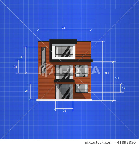 Architectural plan isolated on blue background 41898850