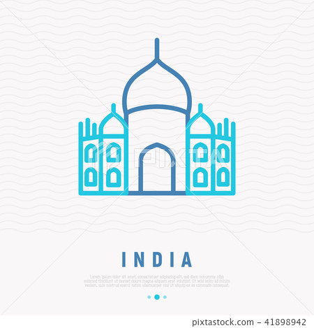Taj Mahal thin line icon Taj Mahal thin line icon 41898942