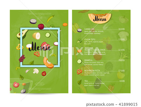 Vegetarian restaurant food menu design 41899015