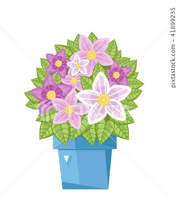 Spring flower in ceramic pot isolated icon Spring flower in ceramic pot isolated icon 41899235