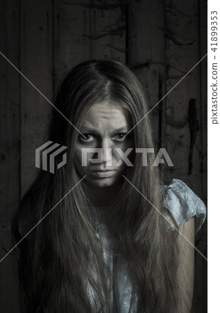 Horror girl in white dress Horror girl in white dress 41899353