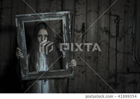 Horror girl in white dress Horror girl in white dress 41899354