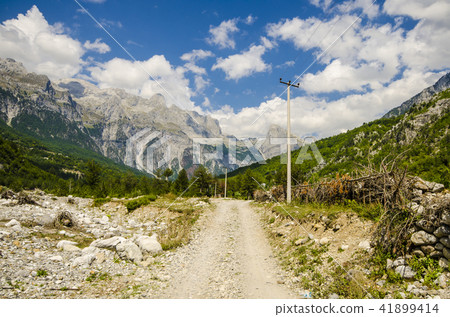Country road in Theth, Albania 41899414
